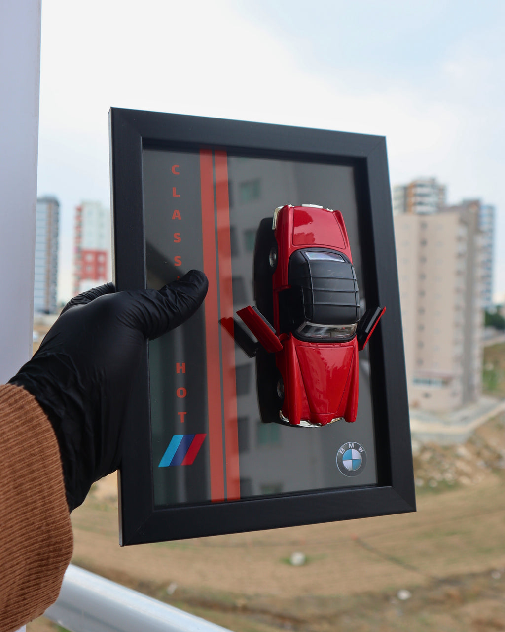 BMW Classic Hot Coupe Diecast Model Araba Tablosu 15x21 cm