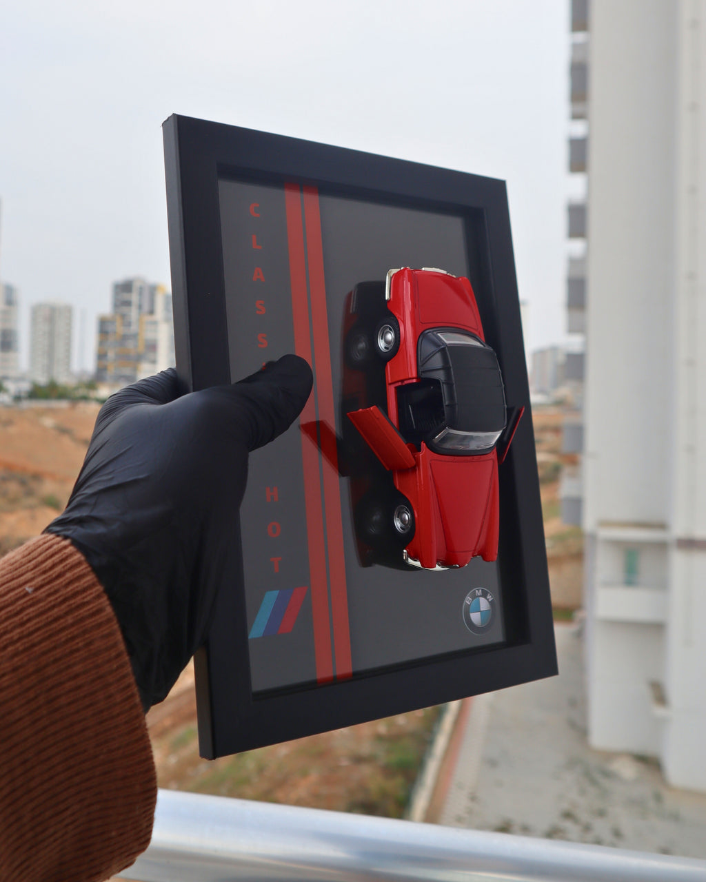 BMW Classic Hot Coupe Diecast Model Araba Tablosu 15x21 cm