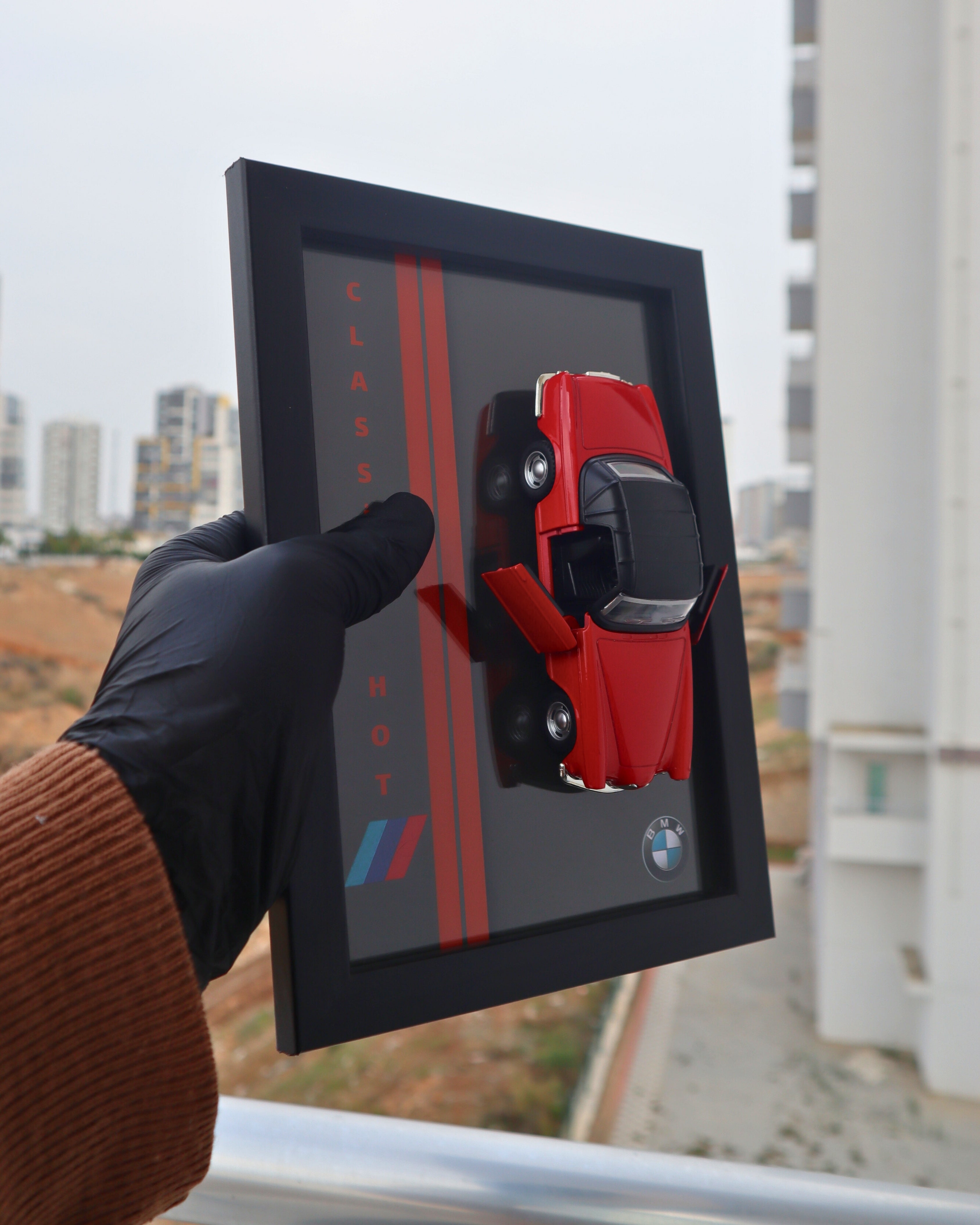 BMW Classic Hot Coupe Diecast Model Araba Tablosu 15x21 cm