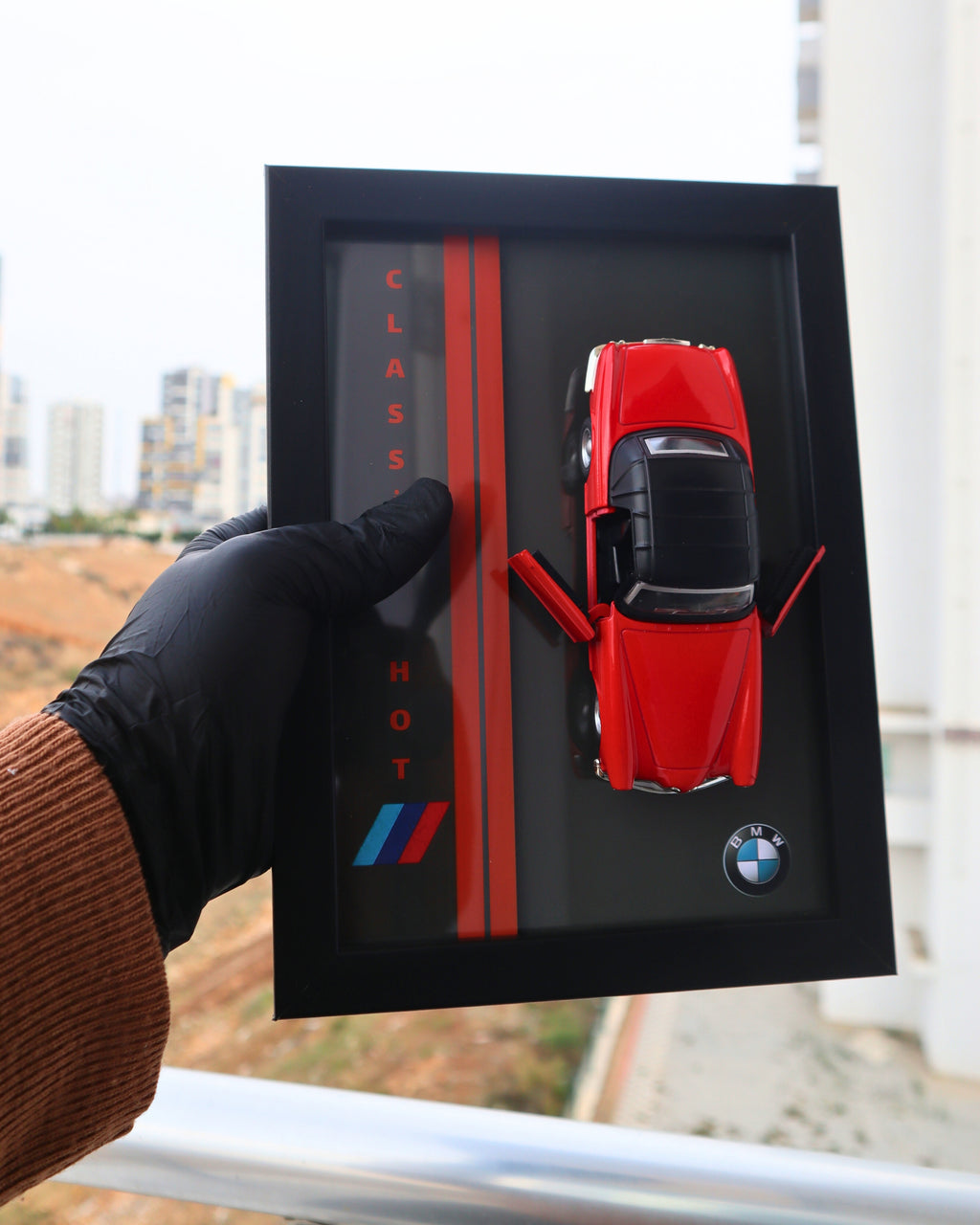 BMW Classic Hot Coupe Diecast Model Araba Tablosu 15x21 cm