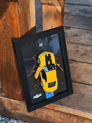 Lisanslı Chevrolet Camaro ZL1 Diecast Model Araba Tablo 15x21