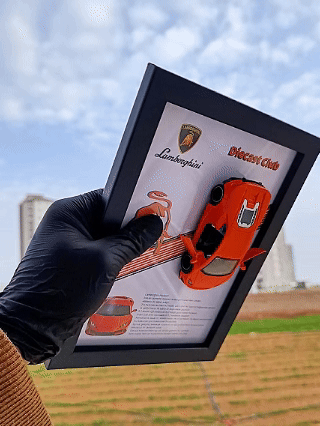 Lamborghini Huracán Turuncu Diecast Model Araba Tablo 15x21