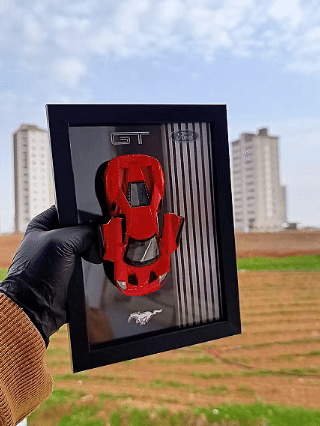 Ford GT Kırmızı Diecast Model Araba Tablo 15x21