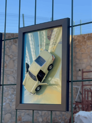 Porsche Klasik Diecast Model Araba Tablo 15 x 25 cm