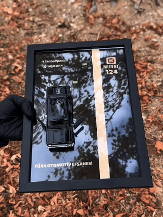 Lisanslı Fiat Murat 124 Diecast Model Araba Tablo 21 x 30