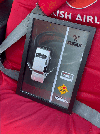 Lisanslı Tofaş Şahin Klasik Diecast Model Araba Tablo 21 x 30 cm