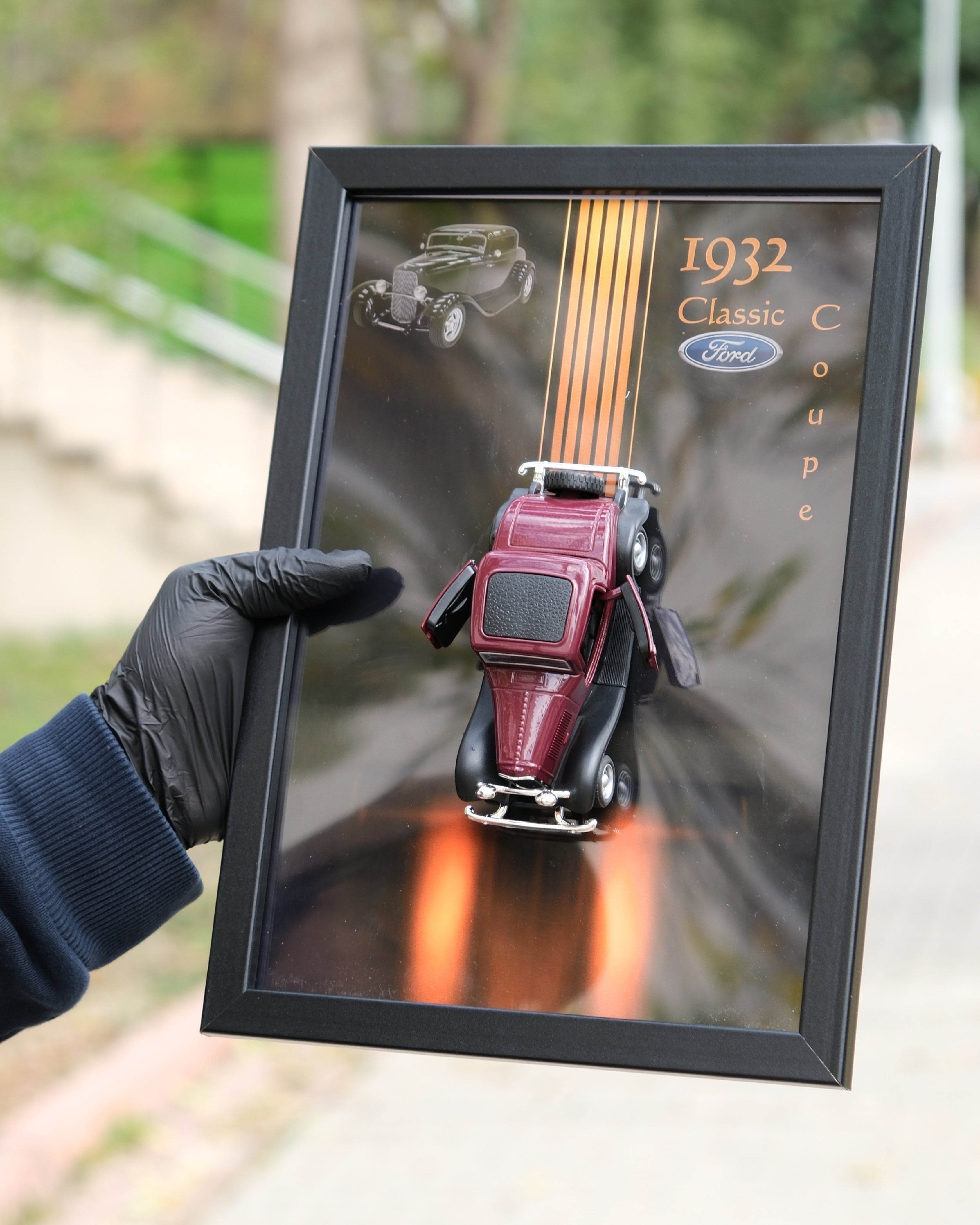 Ata Klasik 1932 Ford Classic Coupe Otomobil Diecast Model Araba Tablo 21×30