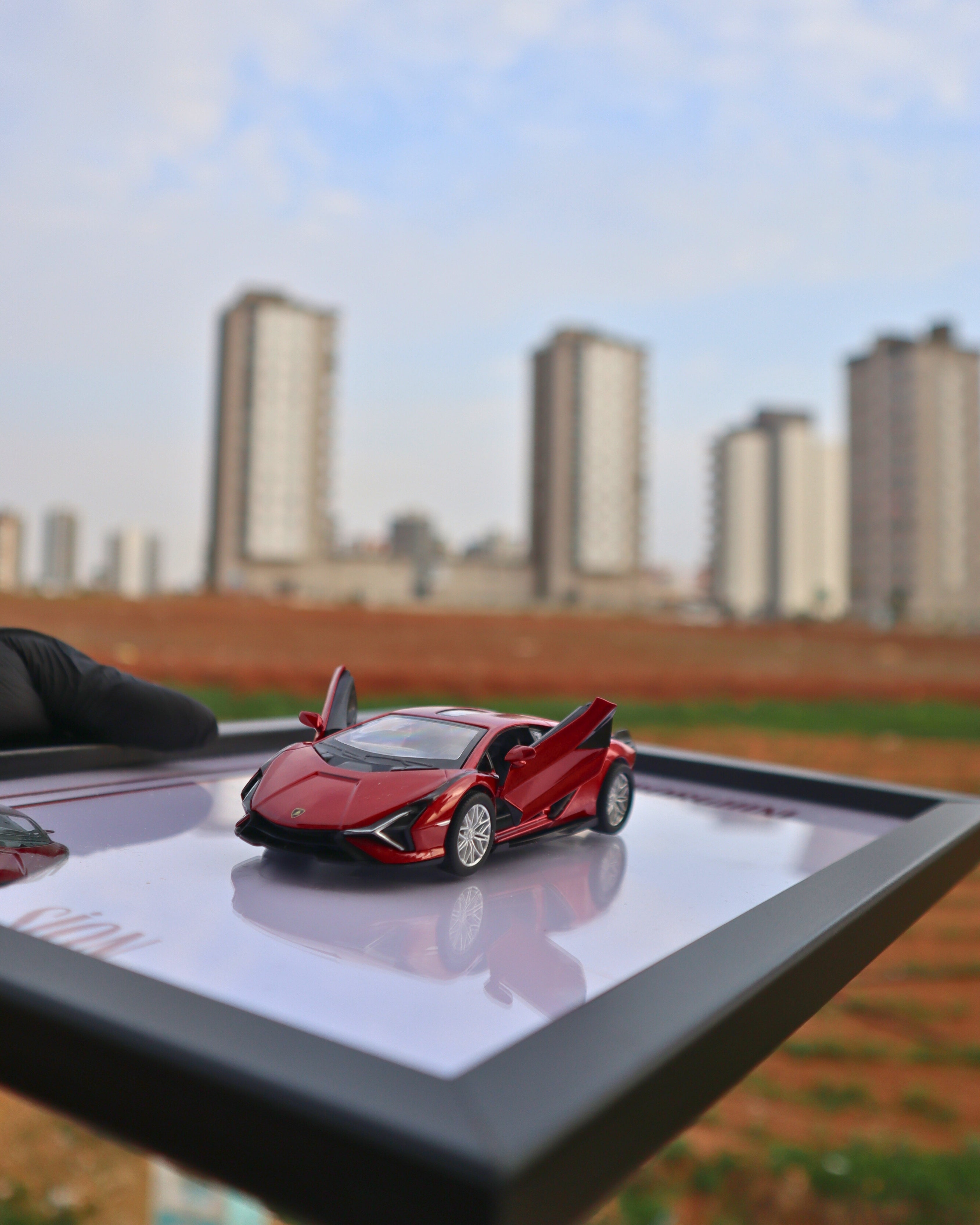 Lisanslı Lamborghini Sián Diecast Model Araba Tablo 15 x 21