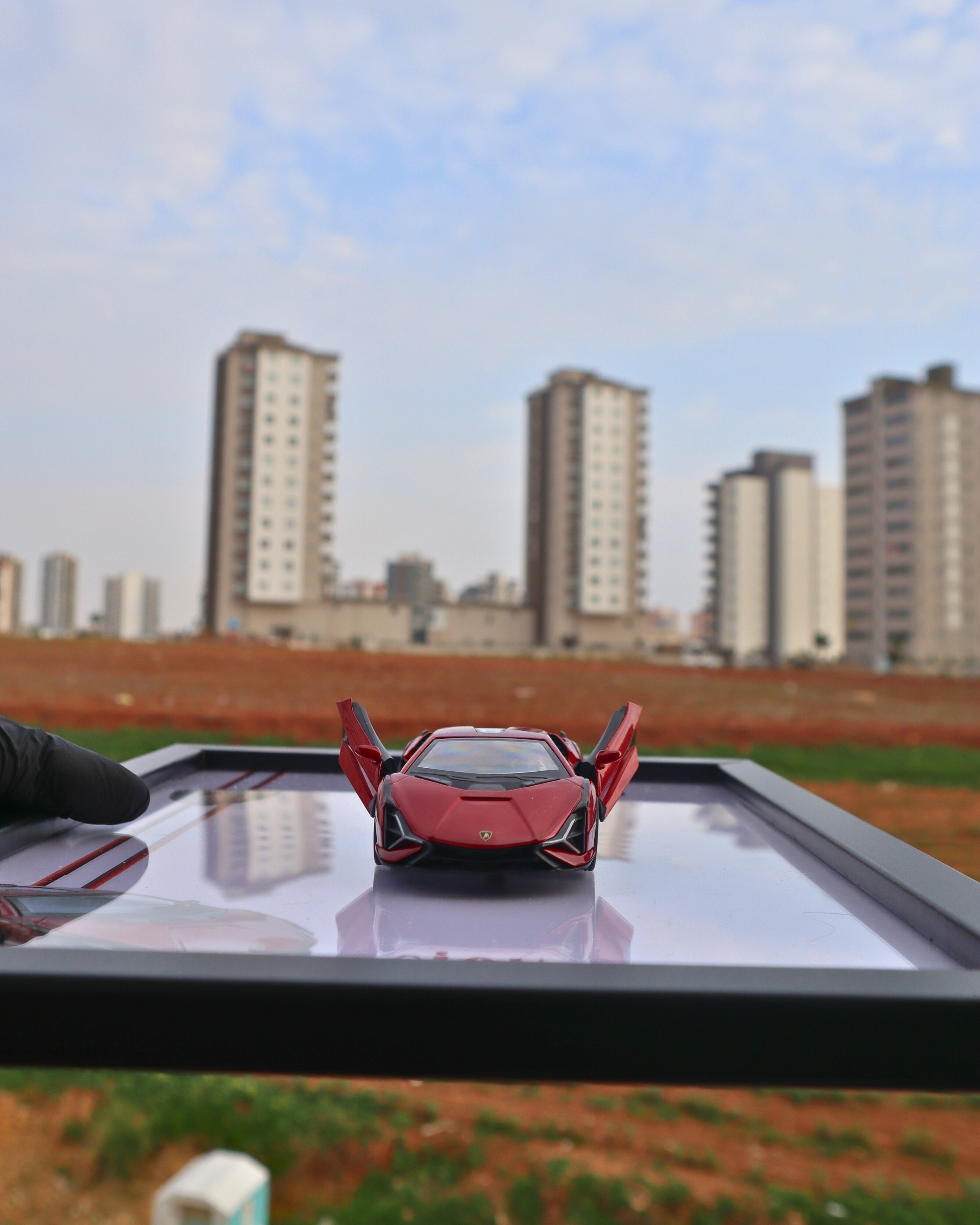 Lisanslı Lamborghini Sián Diecast Model Araba Tablo 15 x 21