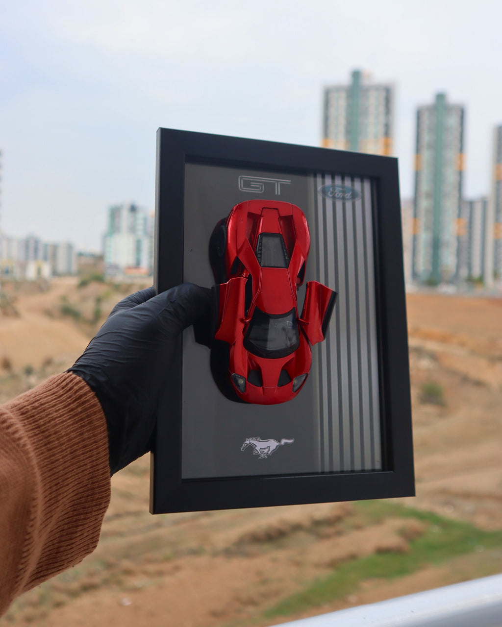 Ford GT Kırmızı Diecast Model Araba Tablo 15x21