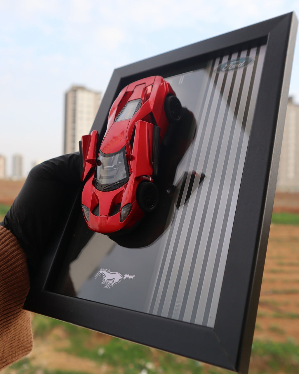 Ford GT Kırmızı Diecast Model Araba Tablo 15x21