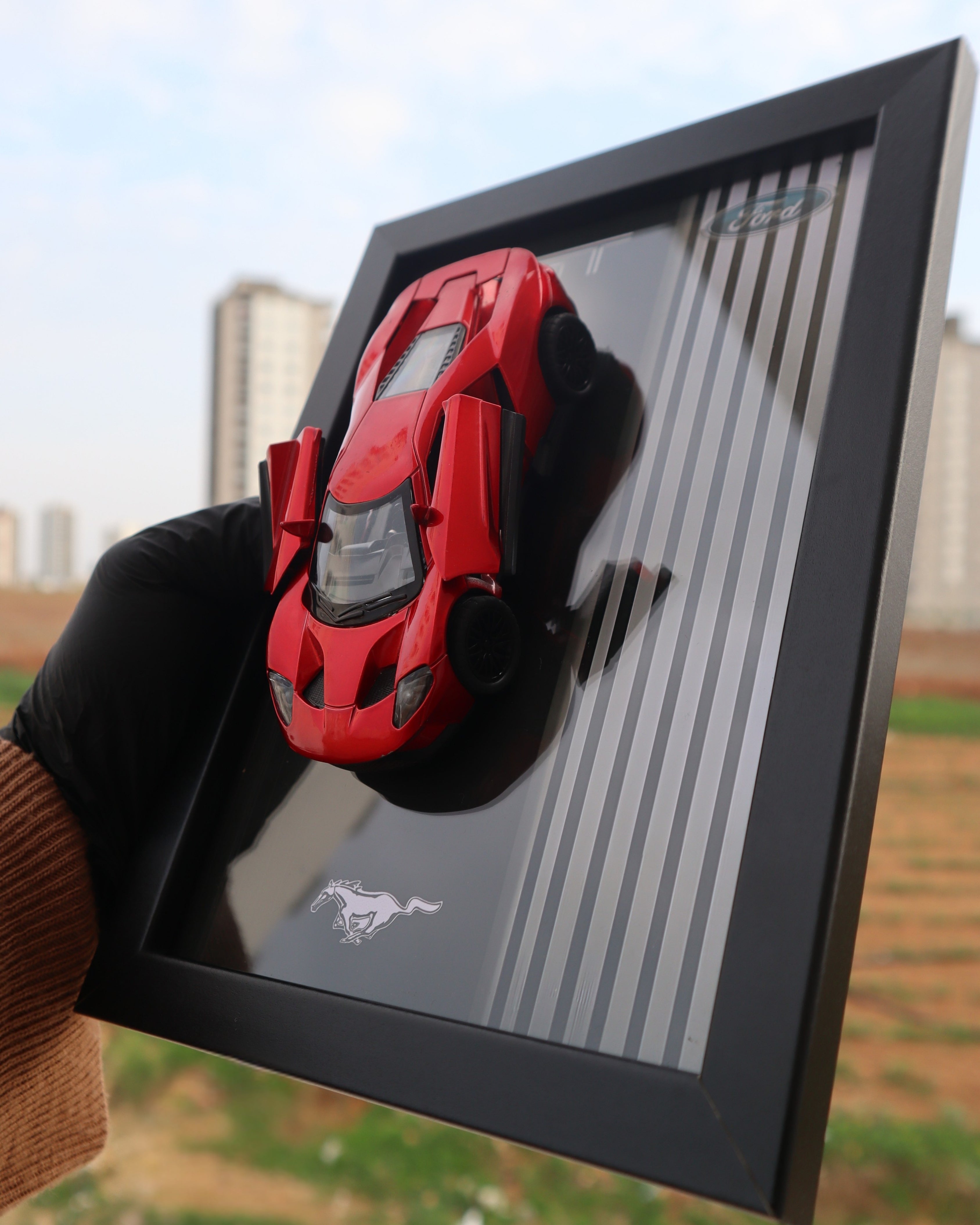 Ford GT Kırmızı Diecast Model Araba Tablo 15x21