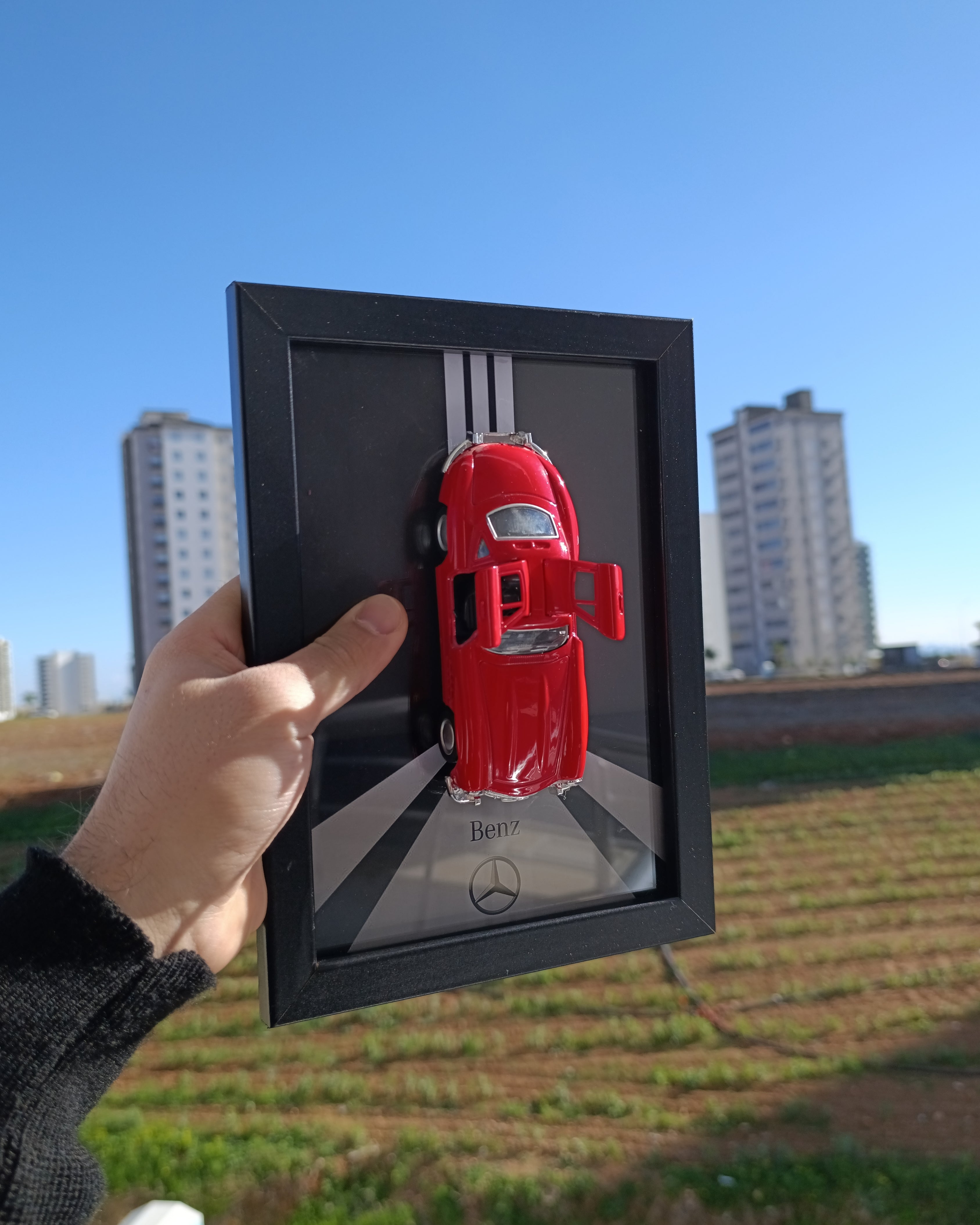 Mercedes-Benz Klasik Gullwing Diecast Model Araba Tablo 15x21 cm