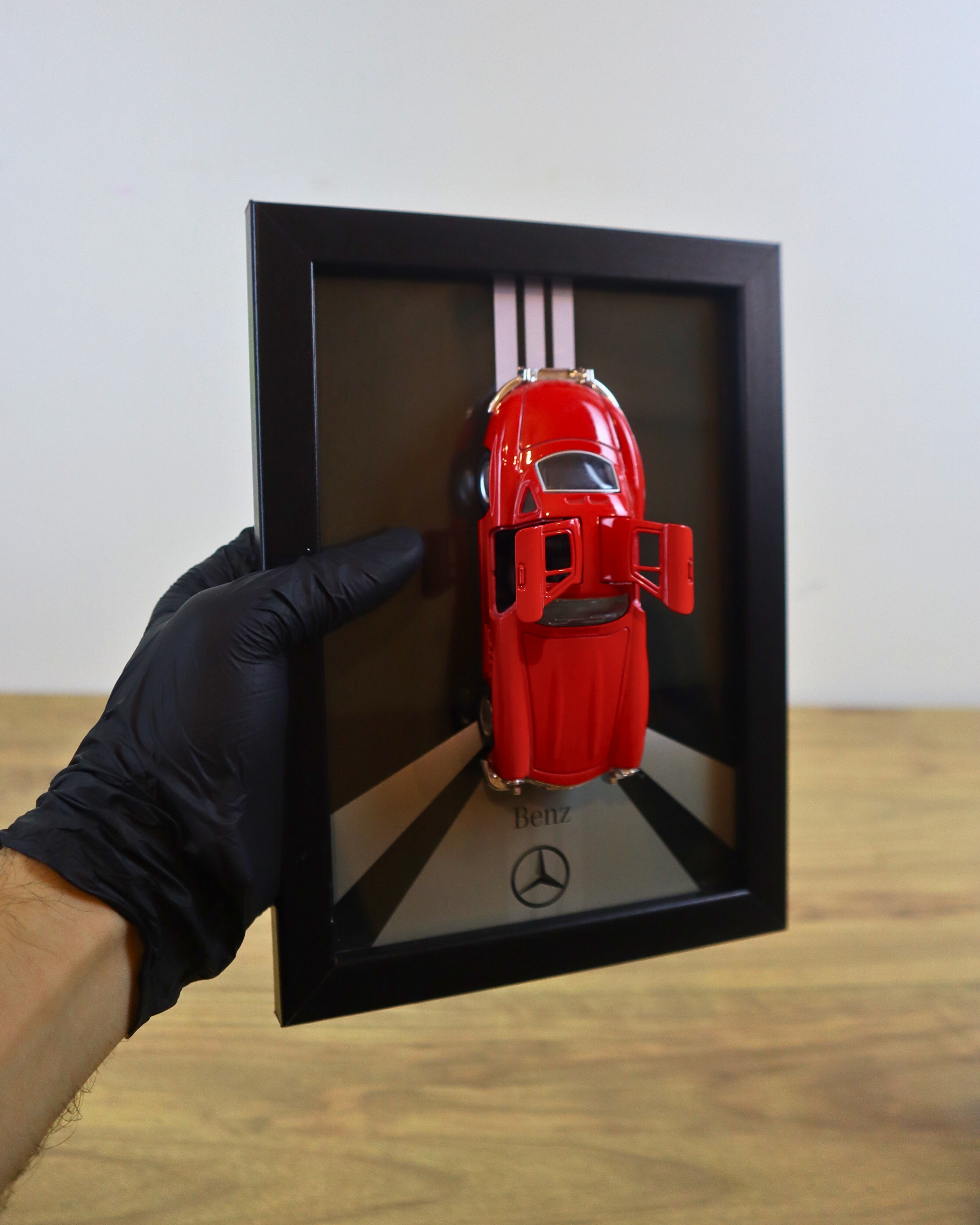 Mercedes-Benz Klasik Gullwing Diecast Model Araba Tablo 15x21 cm