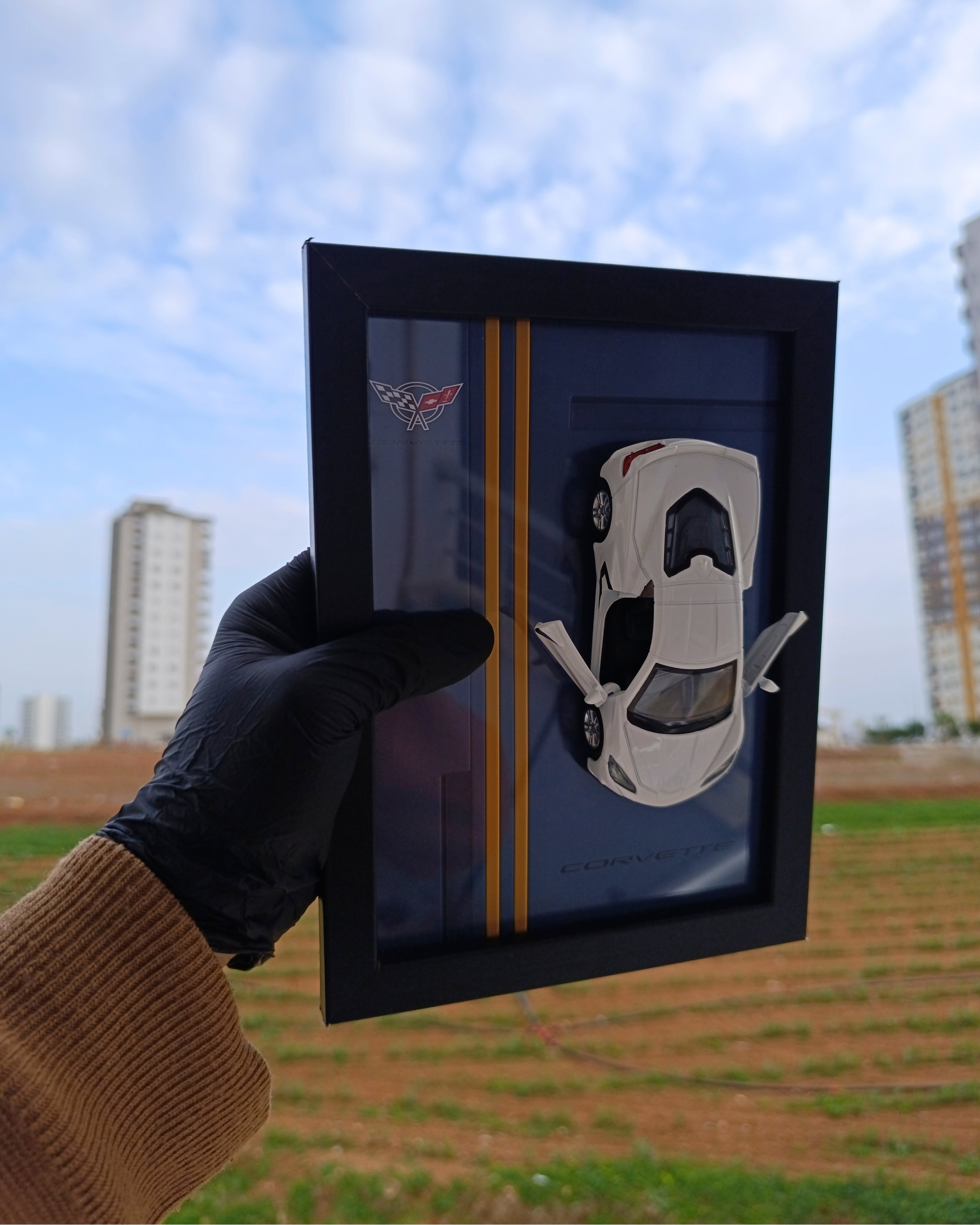 Chevrolet Corvette C8 Model Araba Tablosu 15x21 cm