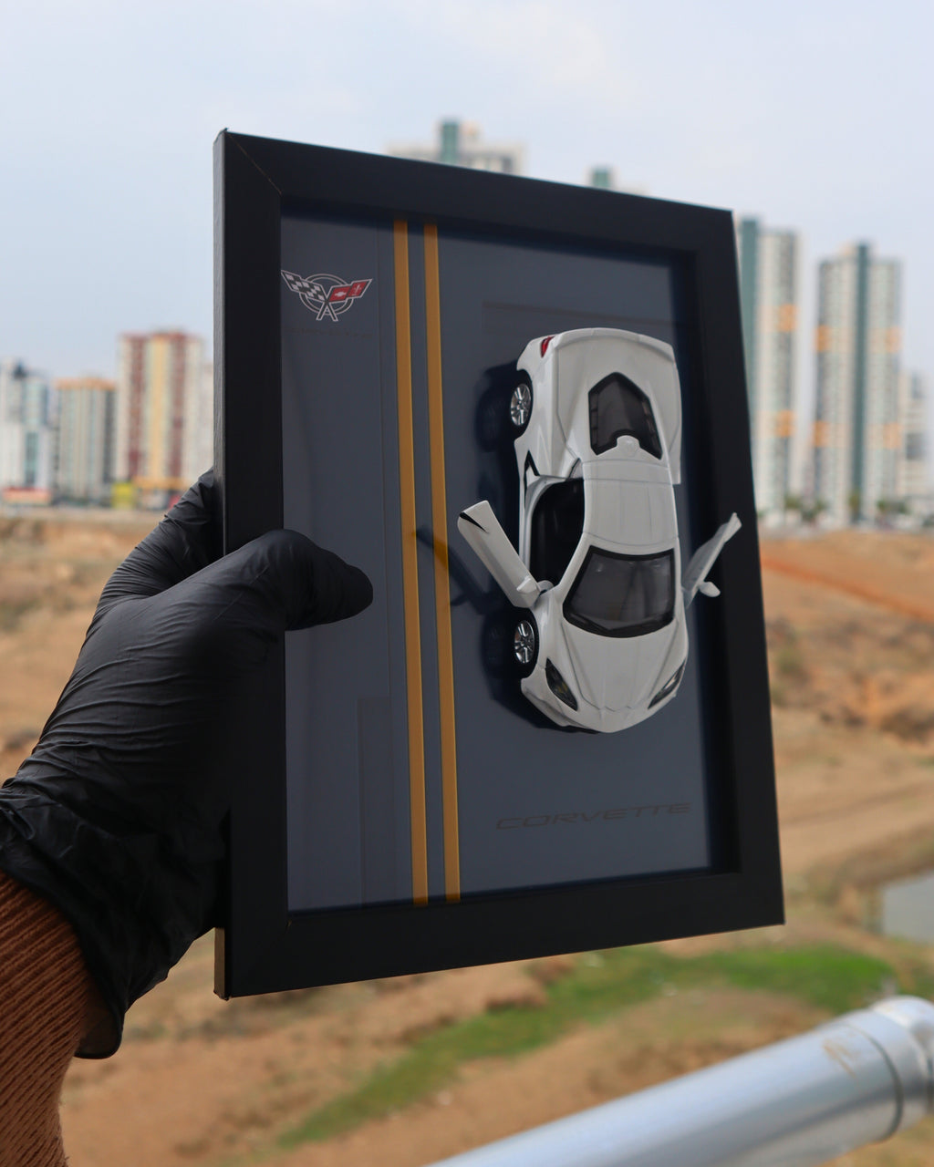 Chevrolet Corvette C8 Model Araba Tablosu 15x21 cm