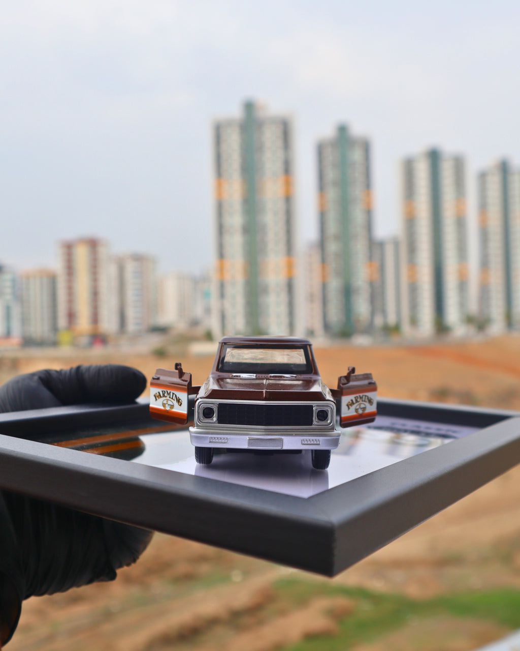 Classic Route 35 Diecast Pick-Up Araba Tablosu 15 x 21 cm