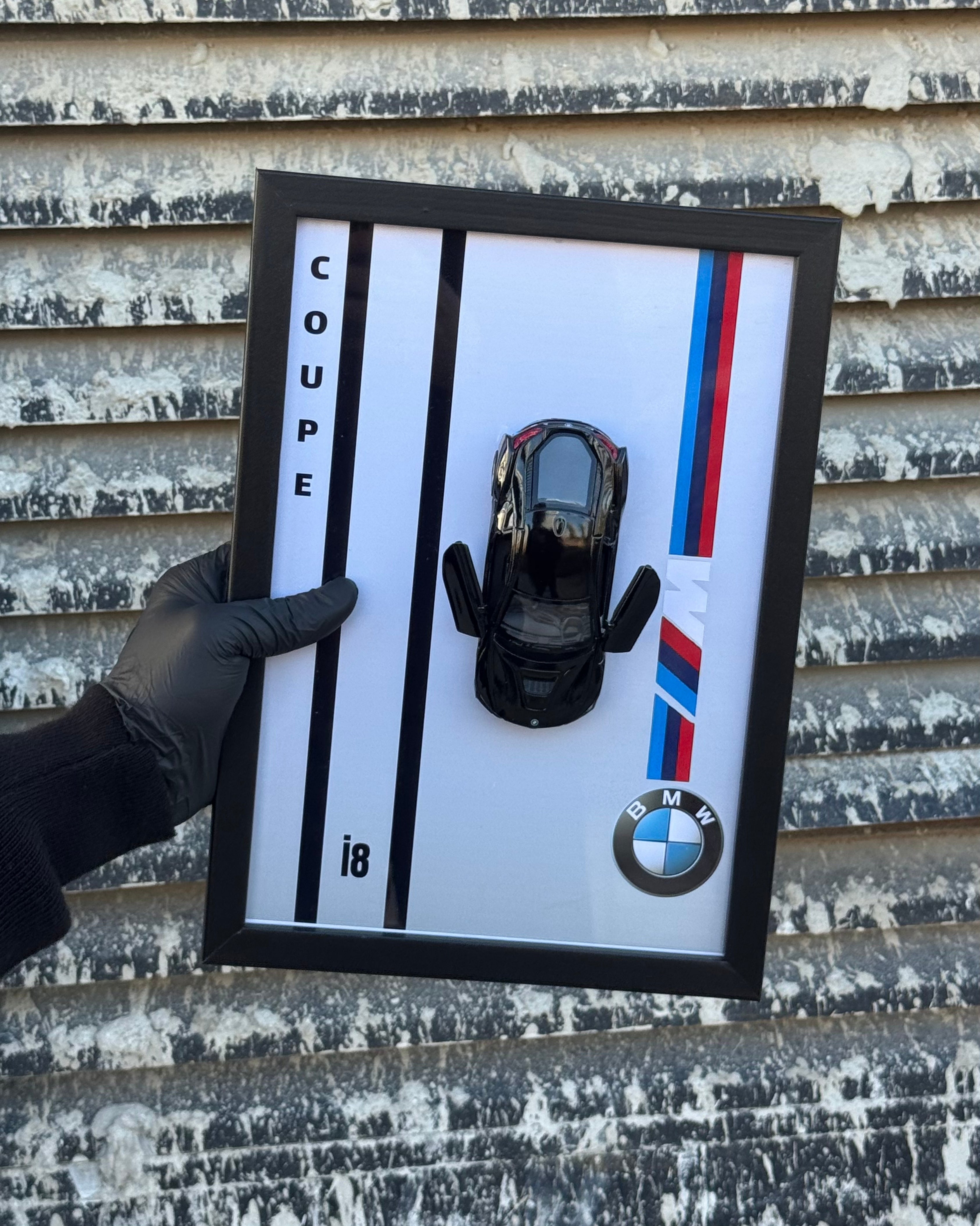 Lisanslı BMW i8 Coupe Diecast Model Araba Koleksiyon Tablosu - 21x30