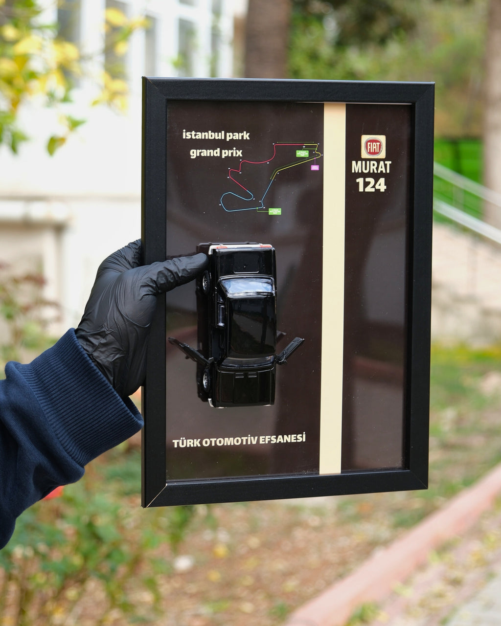 Lisanslı Fiat Murat 124 Diecast Model Araba Tablo 21 x 30