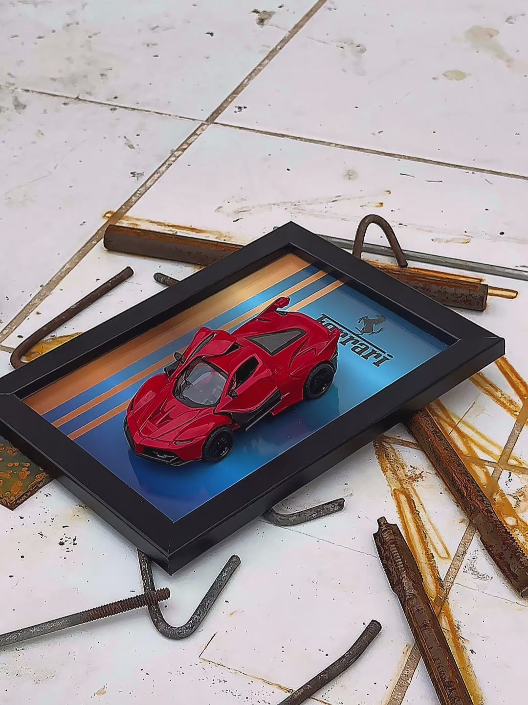 Ferrari LaFerrari 3D Diecast Model Araba Tablo 15x21 cm